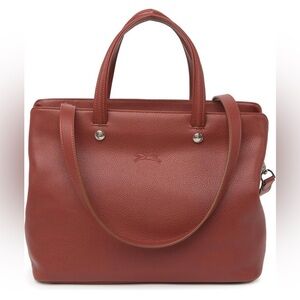 Longchamp Brown Leather Tote Bag